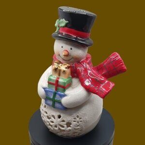 Department 56 snowman tealight candle holder